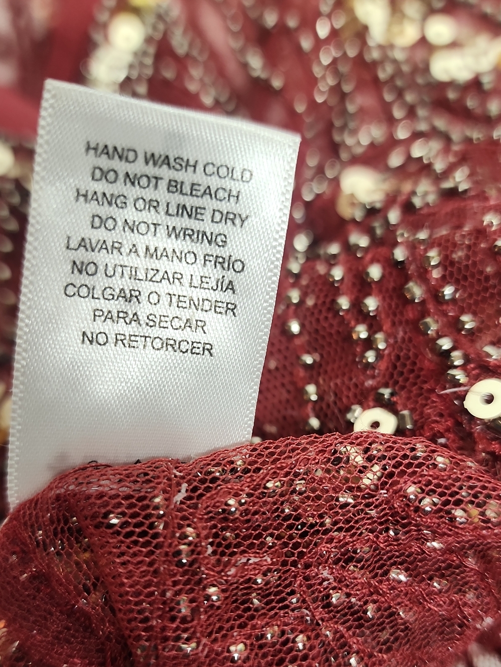 LOVECULTURE Size S Burgundy Sequin Stunning Beautiful Mesh Racerback Camisole - Picture 9 of 10